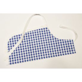 Kék kockás fodros kötény 