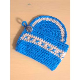   Bögre pulcsi alátéttel  ( bögre nélkül) kék keresztszemes