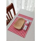 Tányéralátét szett,piros kockás 