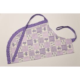 Lila mintás csipkés kötény