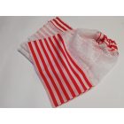 Öko bevásárló zsák csomag piros csikos 5 db-os