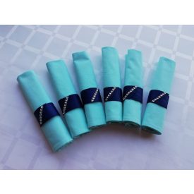Textil szalvéta kék szalvétagyürűvel