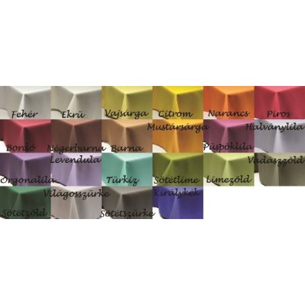 70 cm X 70 cm textil egyszínű asztalterítő (22 féle szín)