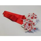 Textilvirágos mágneses elkötő,pöttyös