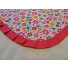 Rózsaszín fodros virágos kötény 