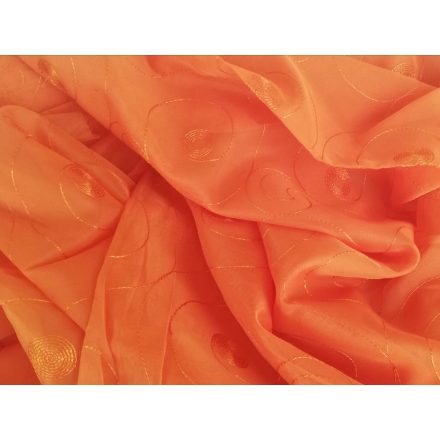 Egyszínű hímzett voile 280 cm magas, narancs